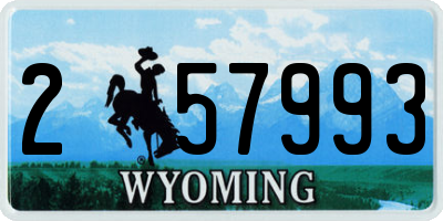 WY license plate 257993