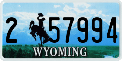 WY license plate 257994
