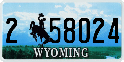 WY license plate 258024