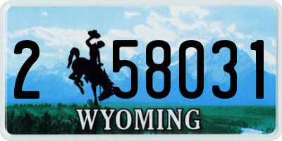 WY license plate 258031