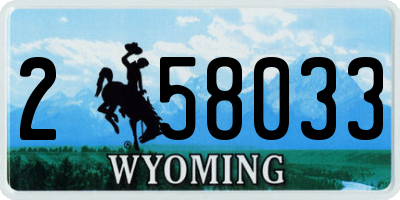 WY license plate 258033