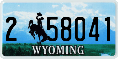 WY license plate 258041
