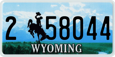 WY license plate 258044