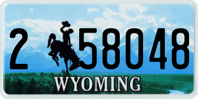 WY license plate 258048