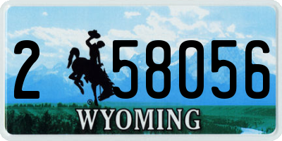 WY license plate 258056