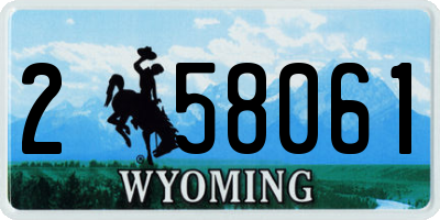 WY license plate 258061