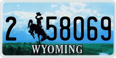 WY license plate 258069