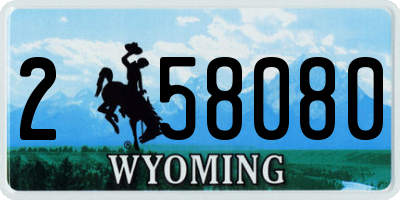 WY license plate 258080
