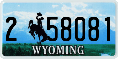 WY license plate 258081