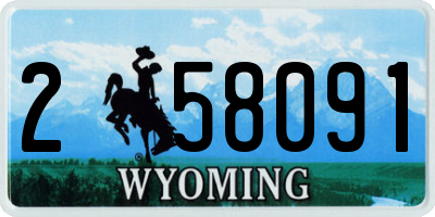 WY license plate 258091