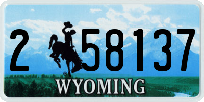 WY license plate 258137