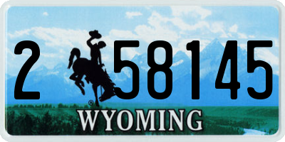 WY license plate 258145