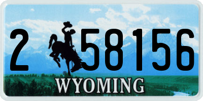 WY license plate 258156