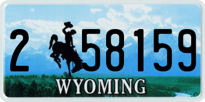 WY license plate 258159