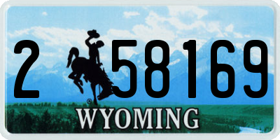 WY license plate 258169