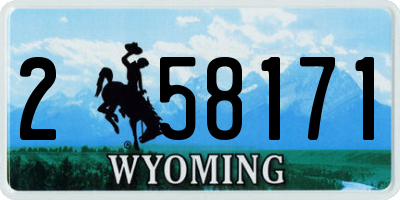 WY license plate 258171
