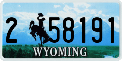 WY license plate 258191