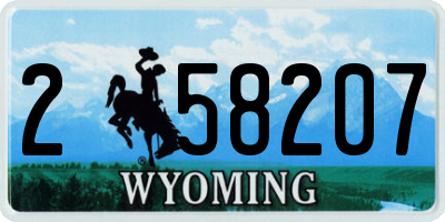 WY license plate 258207