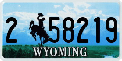 WY license plate 258219