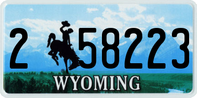 WY license plate 258223