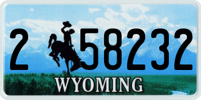 WY license plate 258232