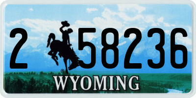 WY license plate 258236