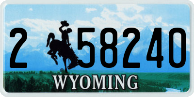 WY license plate 258240