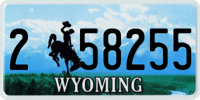 WY license plate 258255