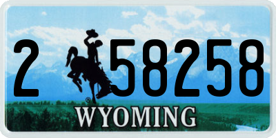 WY license plate 258258