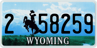 WY license plate 258259