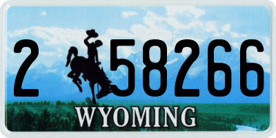 WY license plate 258266