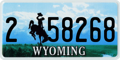 WY license plate 258268