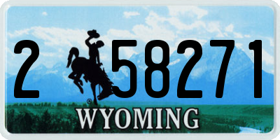 WY license plate 258271