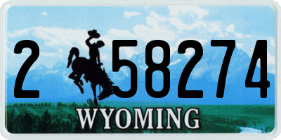 WY license plate 258274