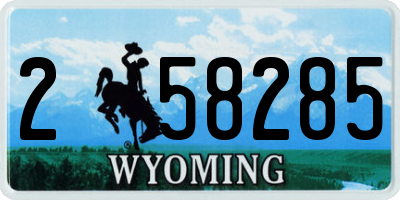 WY license plate 258285