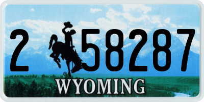 WY license plate 258287