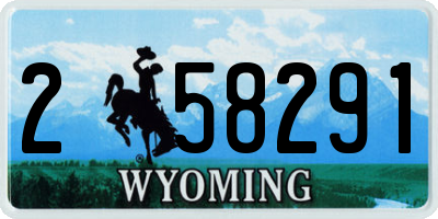 WY license plate 258291