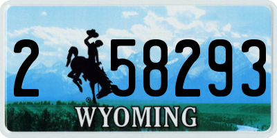 WY license plate 258293