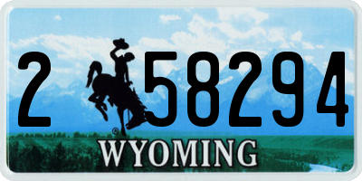 WY license plate 258294