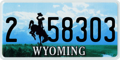 WY license plate 258303