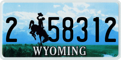 WY license plate 258312
