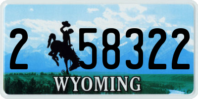 WY license plate 258322