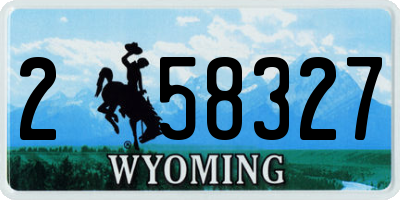 WY license plate 258327