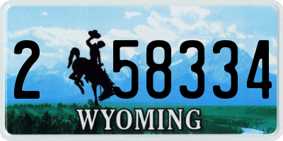 WY license plate 258334