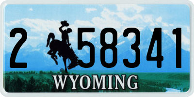 WY license plate 258341