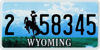 WY license plate 258345