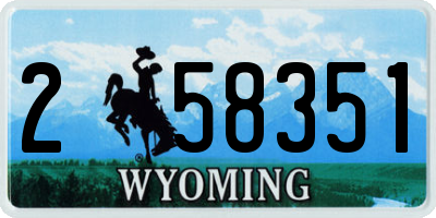 WY license plate 258351