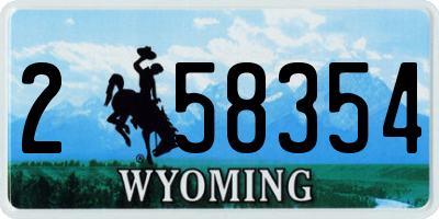 WY license plate 258354