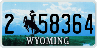 WY license plate 258364
