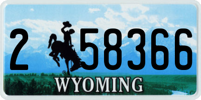 WY license plate 258366